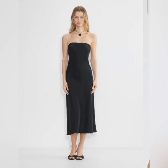 Aritzia Dresses & Skirts - Ten Aritzia Exclusive Satin Strapless Maxi Formal Evening Cocktail Dress Sz S